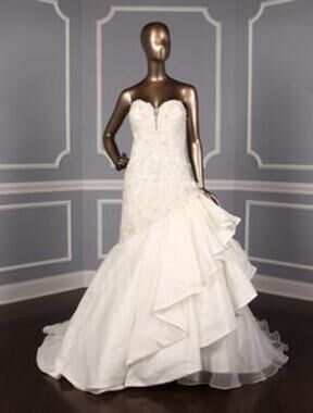 David Tutera 115230 Strapless Sweetheart Fit Flare Beaded Lace Wedding Dress 16